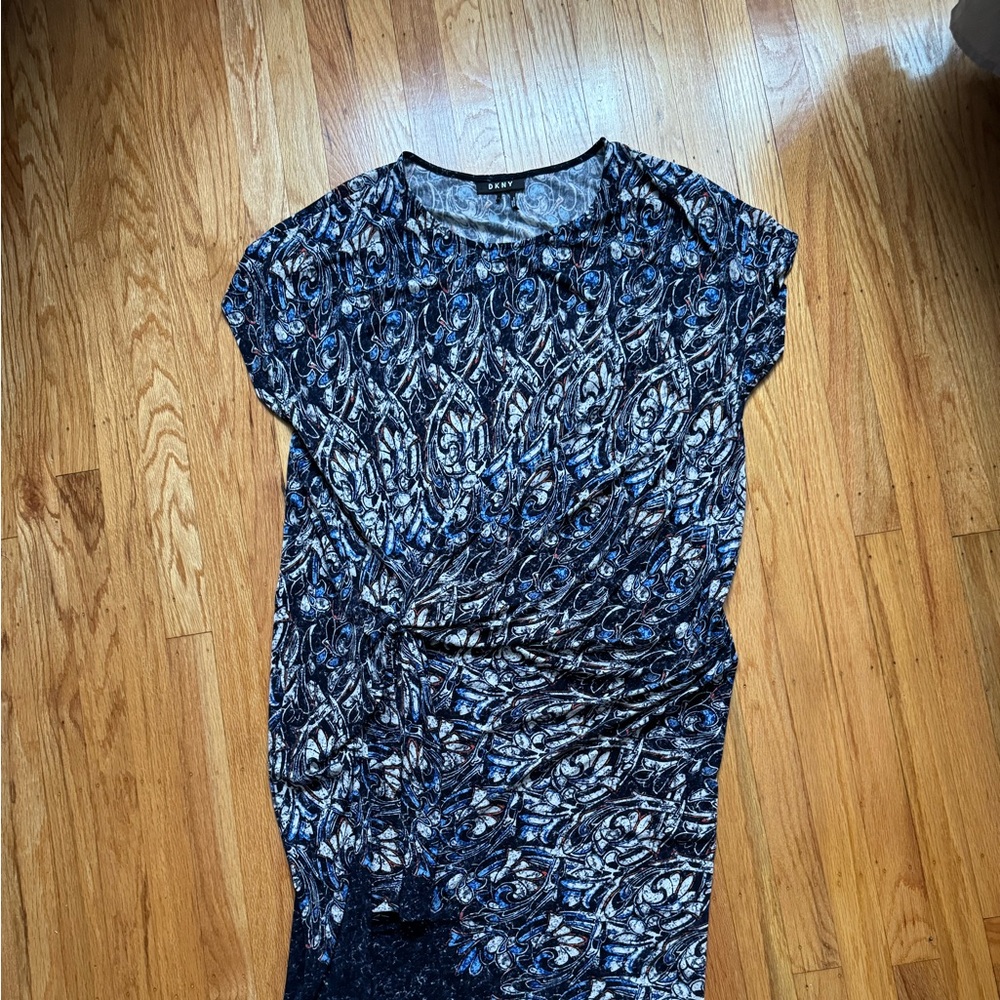 DKNY size xl printed sarong style dress